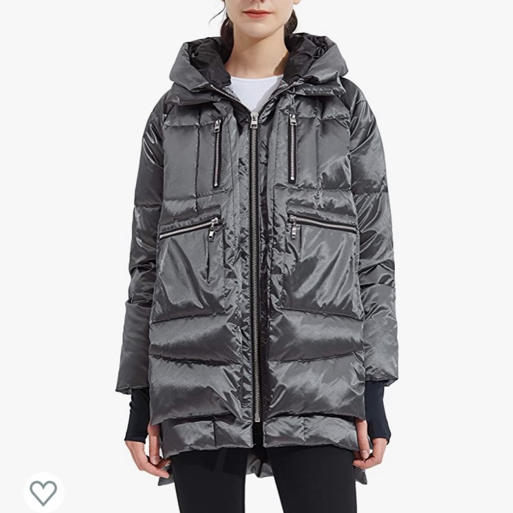 Hooded Down Winter Jacket - Space Gray - image 1